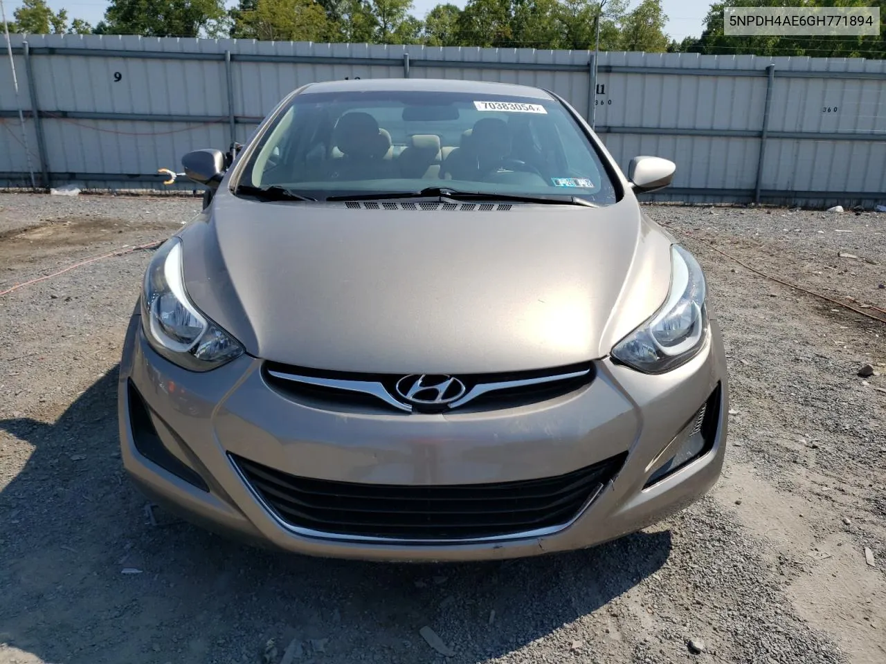 2016 Hyundai Elantra Se VIN: 5NPDH4AE6GH771894 Lot: 70383054