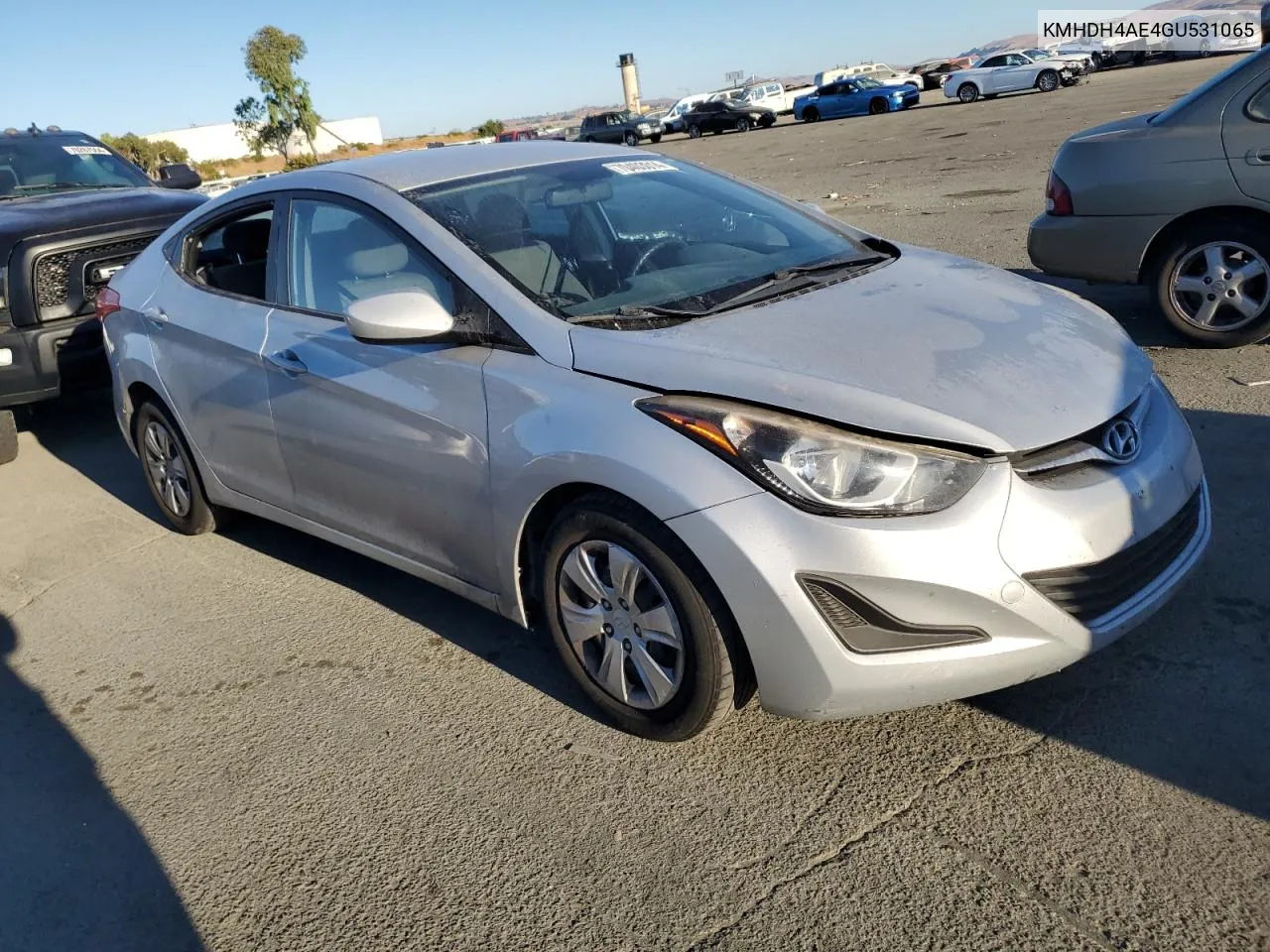 2016 Hyundai Elantra Se VIN: KMHDH4AE4GU531065 Lot: 70403014