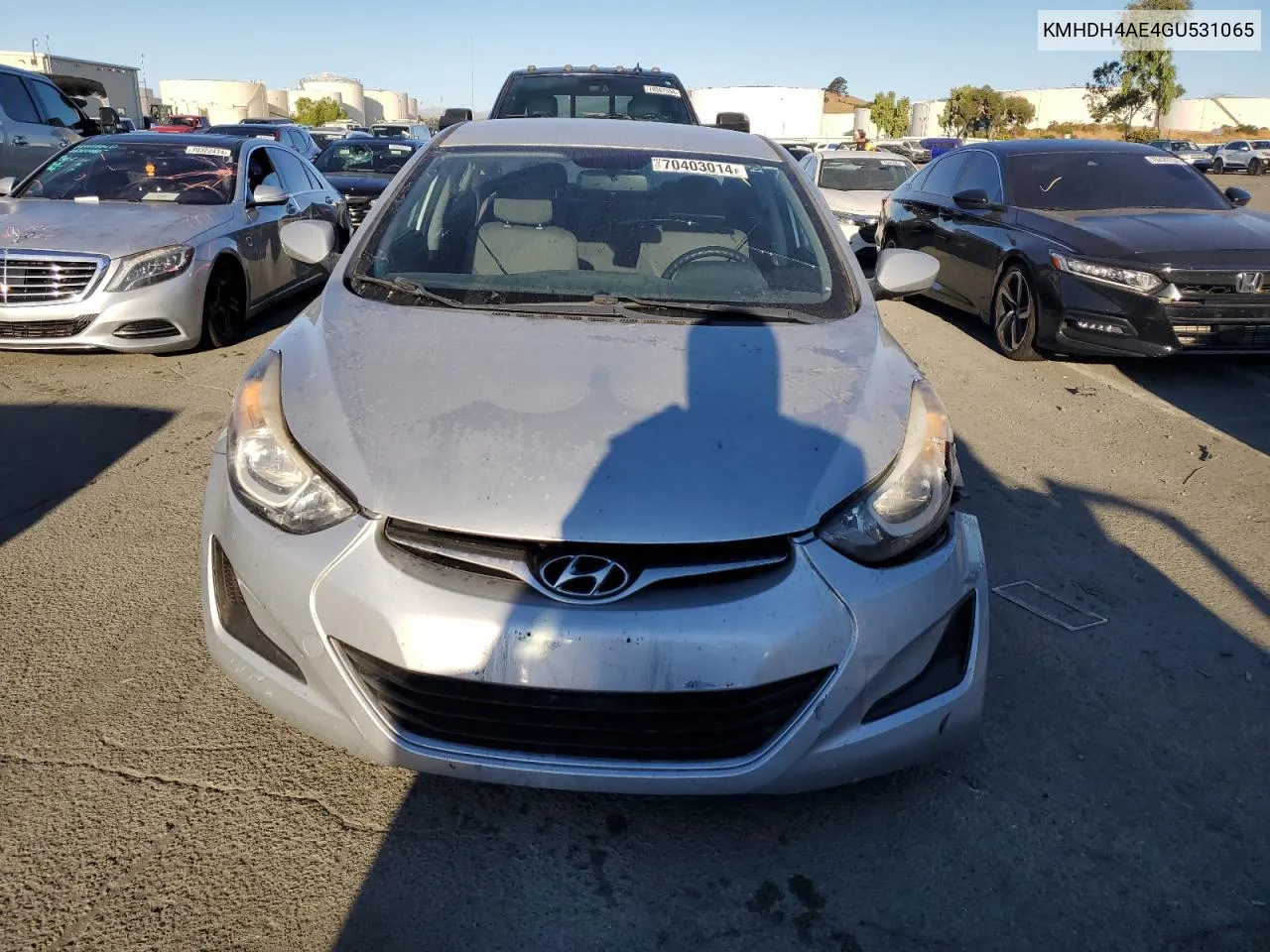 2016 Hyundai Elantra Se VIN: KMHDH4AE4GU531065 Lot: 70403014