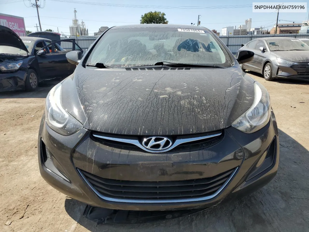 2016 Hyundai Elantra Se VIN: 5NPDH4AEXGH759196 Lot: 70501004