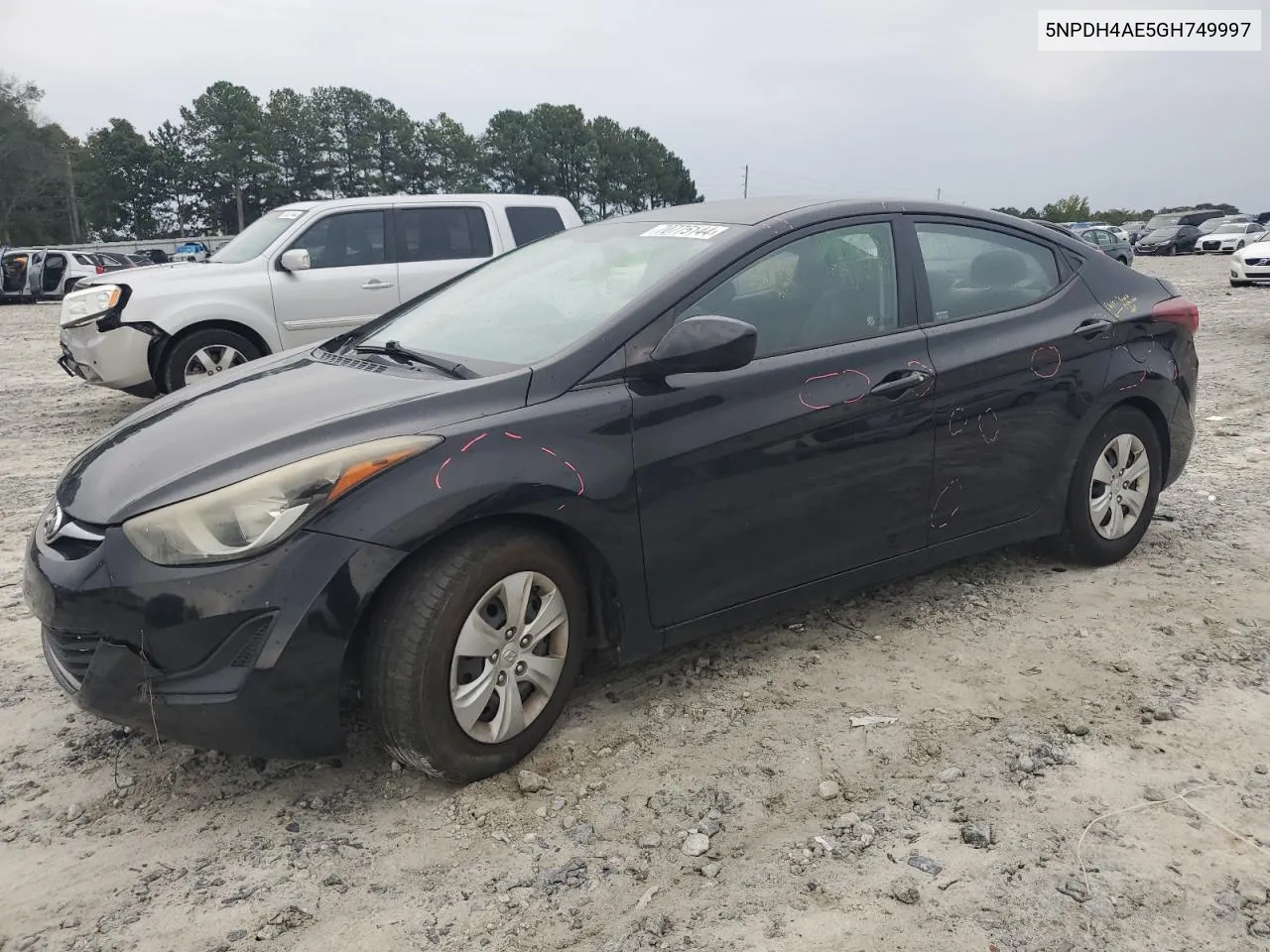 2016 Hyundai Elantra Se VIN: 5NPDH4AE5GH749997 Lot: 70775144