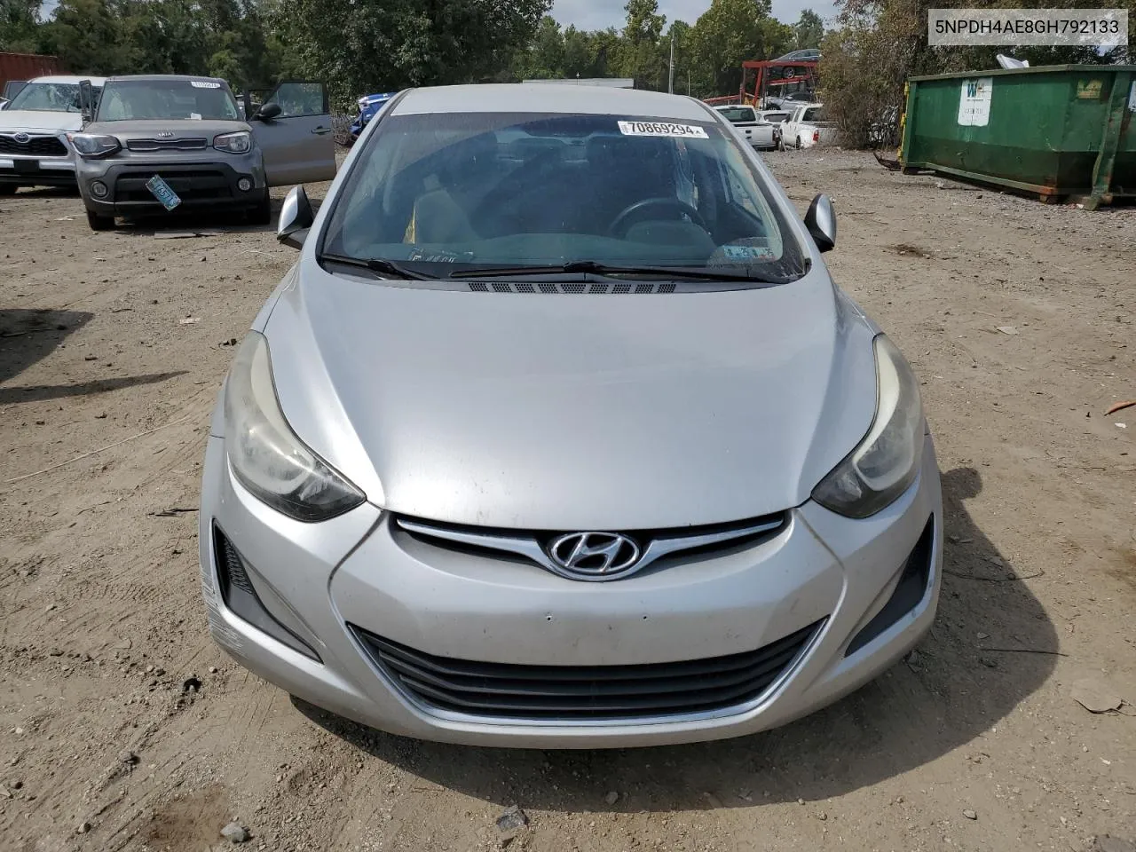 2016 Hyundai Elantra Se VIN: 5NPDH4AE8GH792133 Lot: 70869294