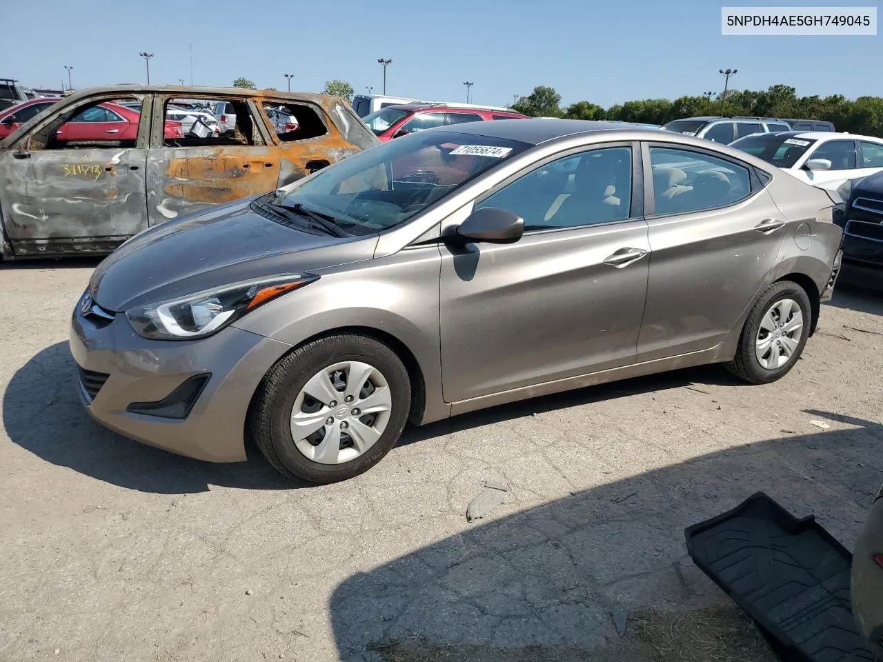 2016 Hyundai Elantra Se VIN: 5NPDH4AE5GH749045 Lot: 71055674