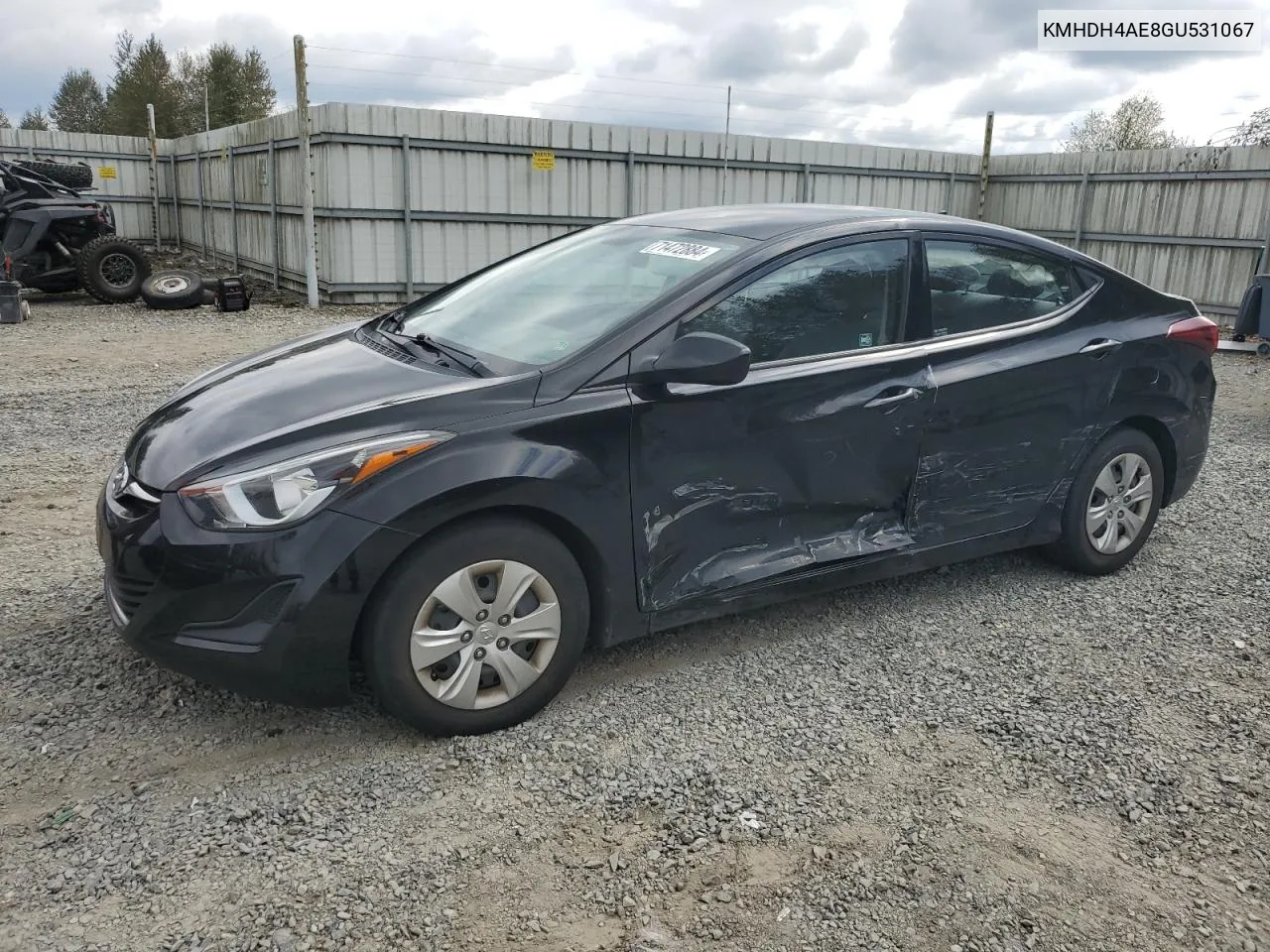 KMHDH4AE8GU531067 2016 Hyundai Elantra Se