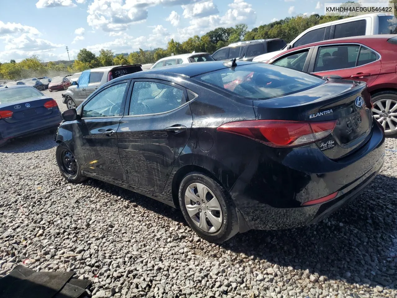 2016 Hyundai Elantra Se VIN: KMHDH4AE0GU546422 Lot: 71534444