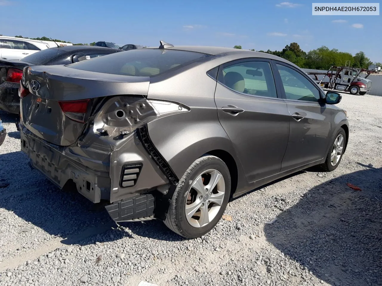 2016 Hyundai Elantra Se VIN: 5NPDH4AE2GH672053 Lot: 71711004