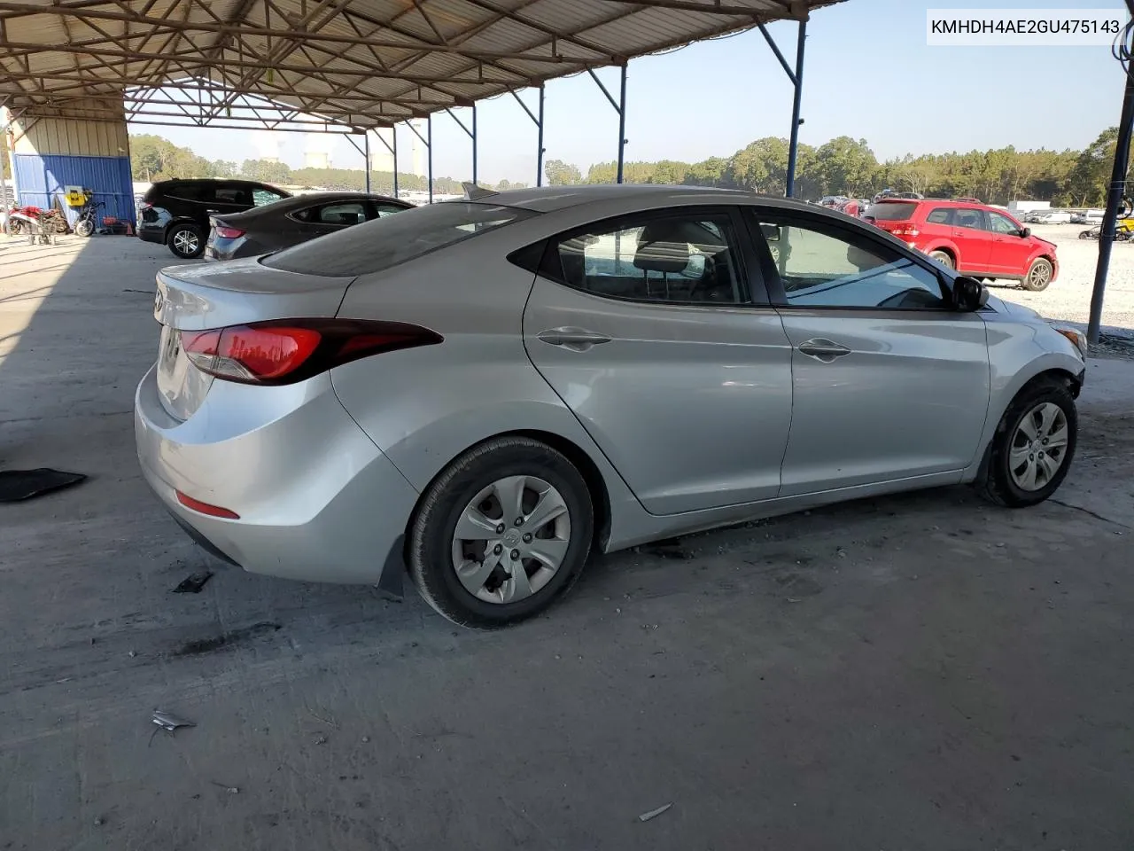 2016 Hyundai Elantra Se VIN: KMHDH4AE2GU475143 Lot: 71897734