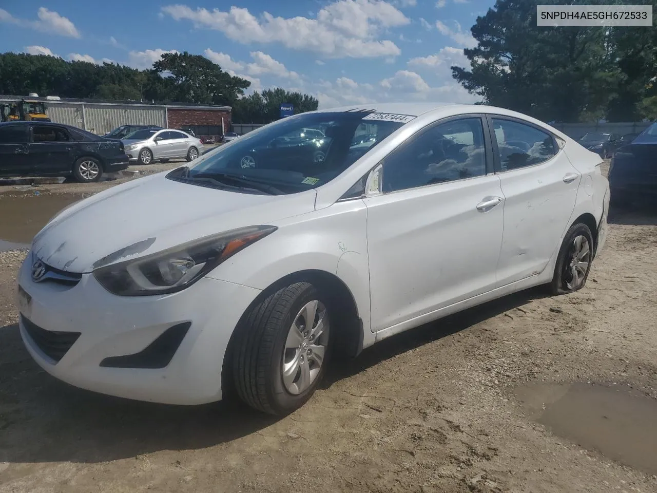 5NPDH4AE5GH672533 2016 Hyundai Elantra Se