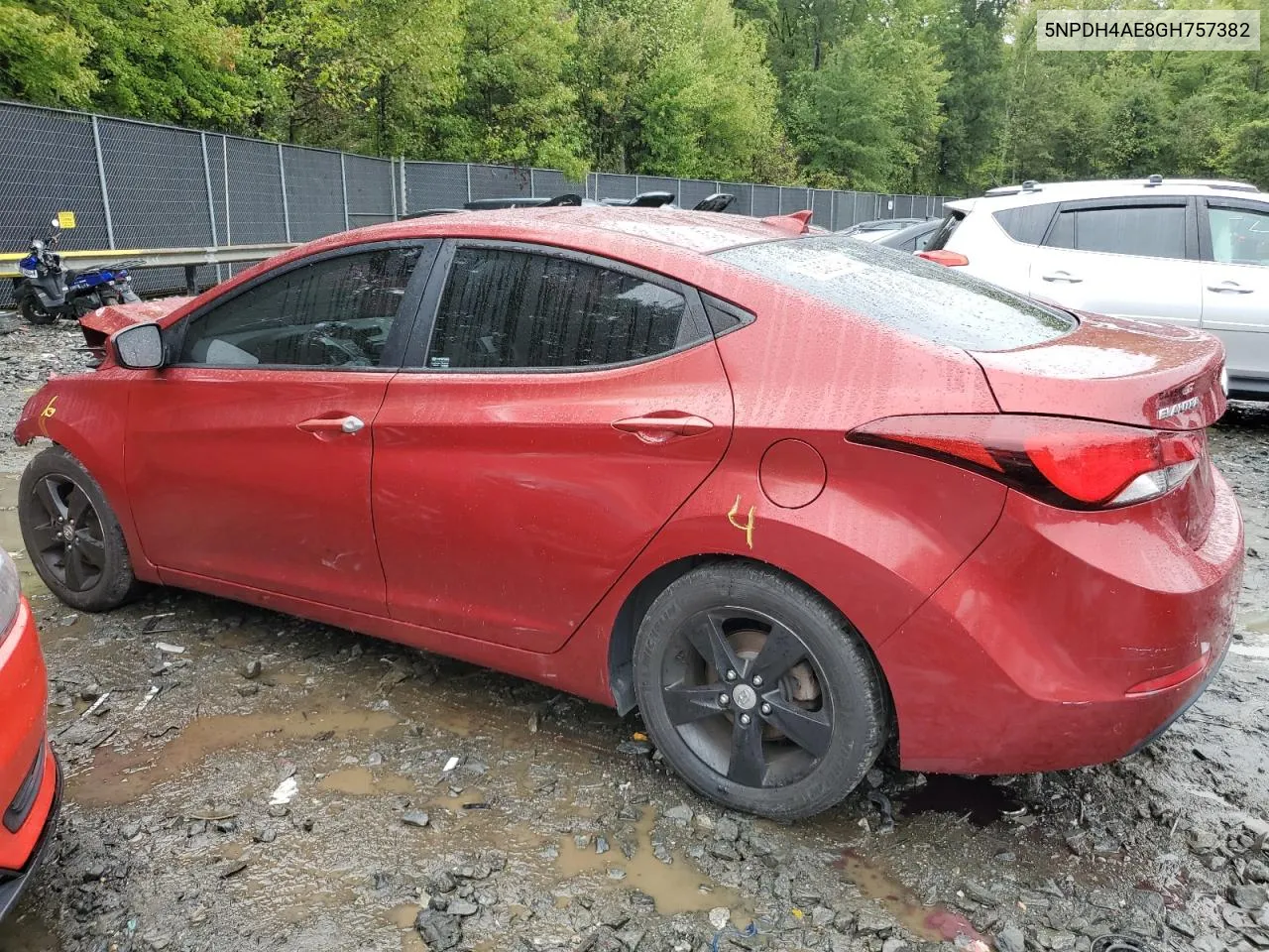 2016 Hyundai Elantra Se VIN: 5NPDH4AE8GH757382 Lot: 72622784