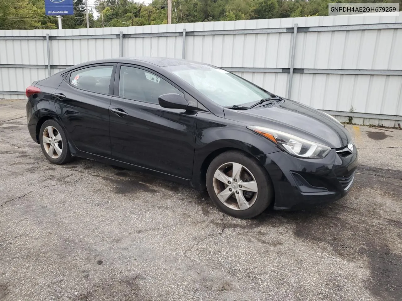 2016 Hyundai Elantra Se VIN: 5NPDH4AE2GH679259 Lot: 72675994