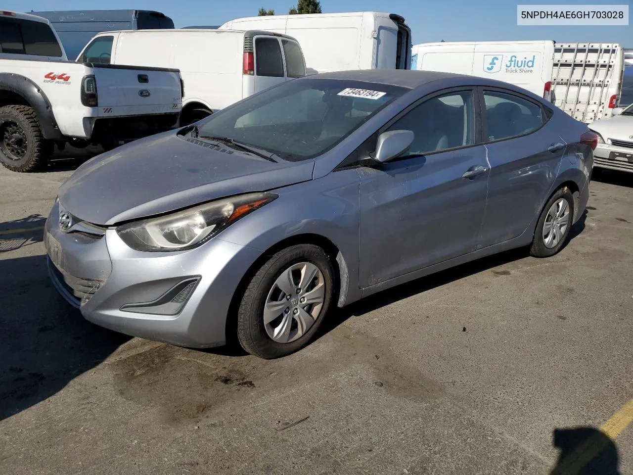 2016 Hyundai Elantra Se VIN: 5NPDH4AE6GH703028 Lot: 73463194