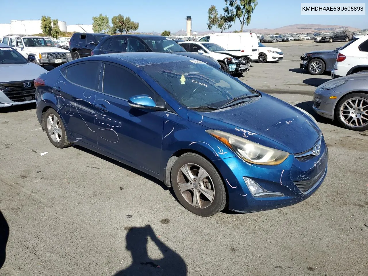 2016 Hyundai Elantra Se VIN: KMHDH4AE6GU605893 Lot: 73554784