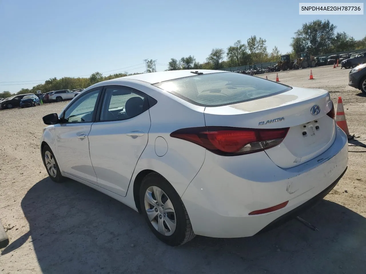 2016 Hyundai Elantra Se VIN: 5NPDH4AE2GH787736 Lot: 74048314