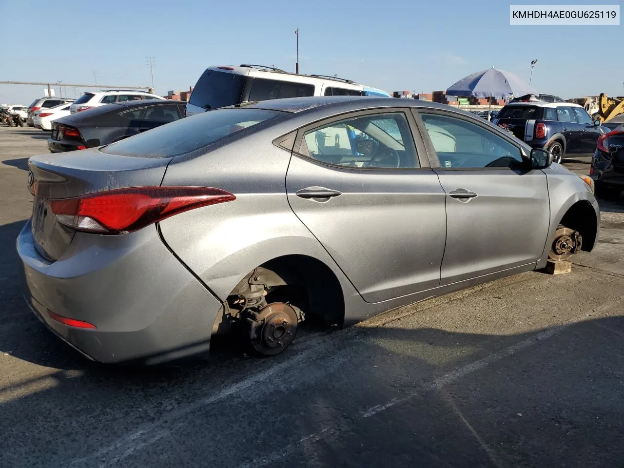 2016 Hyundai Elantra Se VIN: KMHDH4AE0GU625119 Lot: 74073044