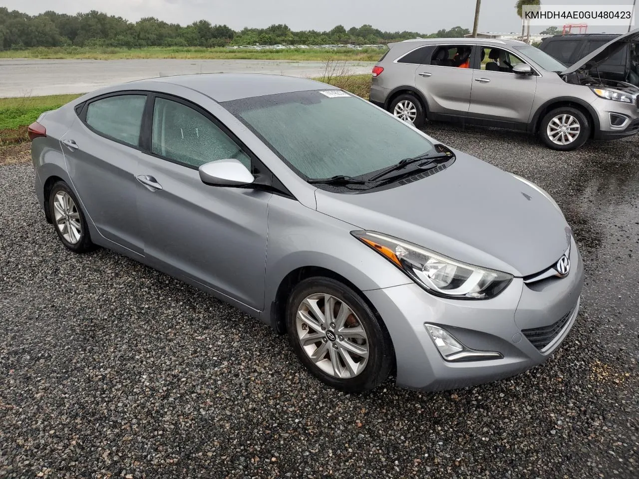 2016 Hyundai Elantra Se VIN: KMHDH4AE0GU480423 Lot: 74148214