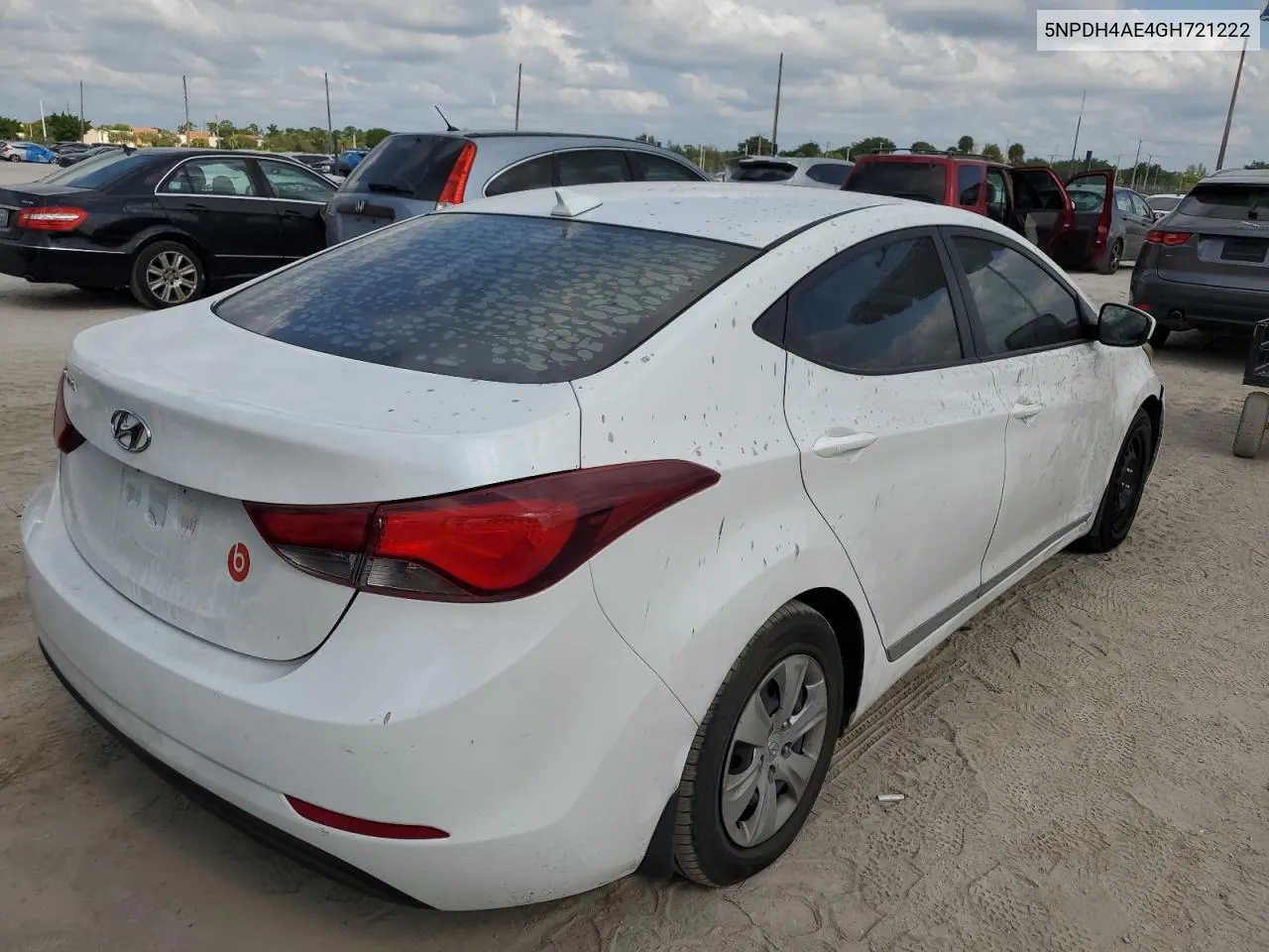 5NPDH4AE4GH721222 2016 Hyundai Elantra Se