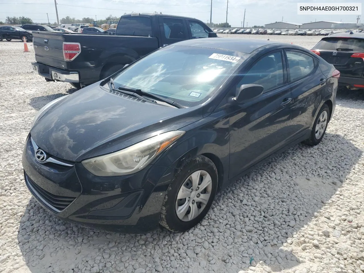 2016 Hyundai Elantra Se VIN: 5NPDH4AE0GH700321 Lot: 75041934