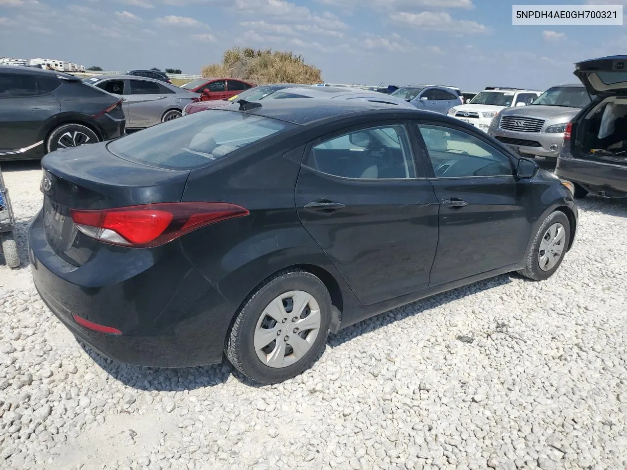 2016 Hyundai Elantra Se VIN: 5NPDH4AE0GH700321 Lot: 75041934