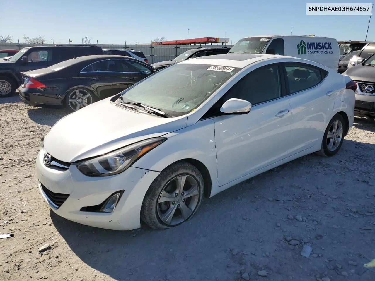 2016 Hyundai Elantra Se VIN: 5NPDH4AE0GH674657 Lot: 75506964