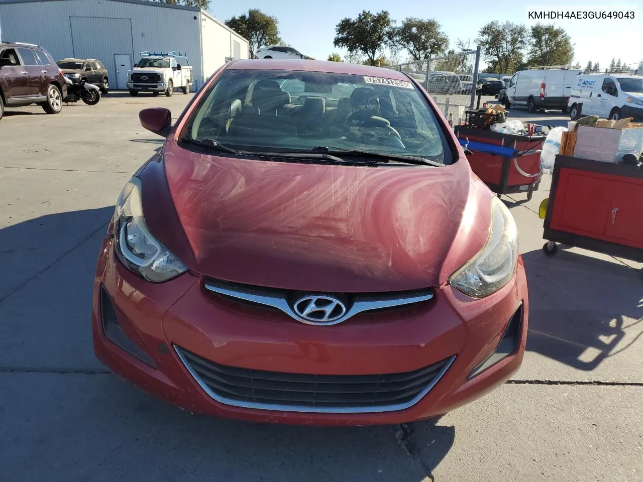 2016 Hyundai Elantra Se VIN: KMHDH4AE3GU649043 Lot: 75741254