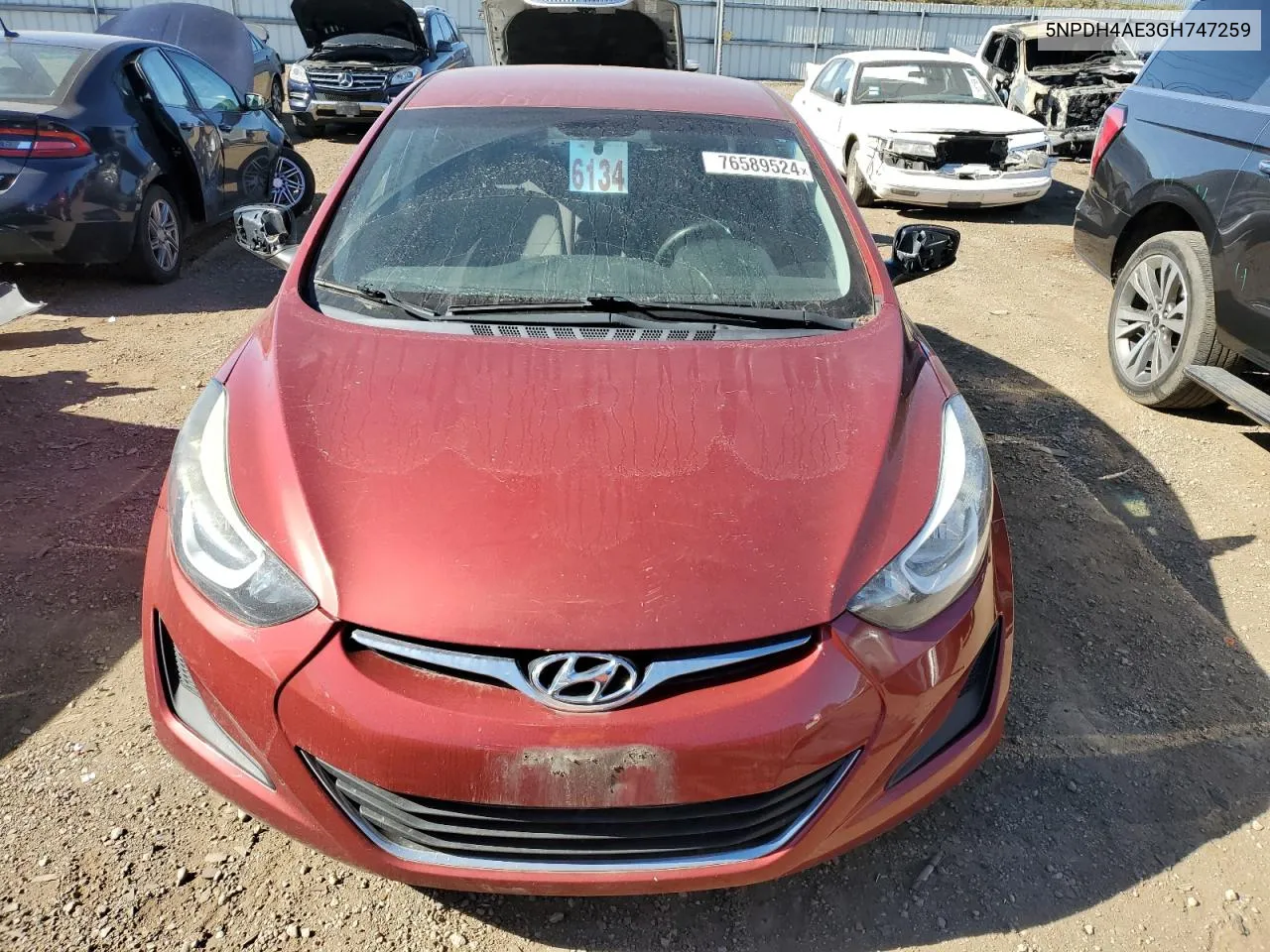 2016 Hyundai Elantra Se VIN: 5NPDH4AE3GH747259 Lot: 76589524