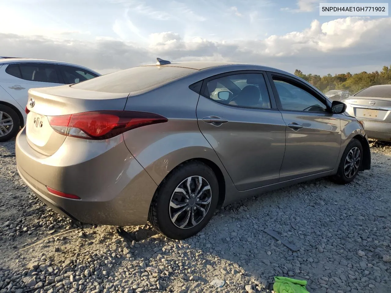 2016 Hyundai Elantra Se VIN: 5NPDH4AE1GH771902 Lot: 77876494