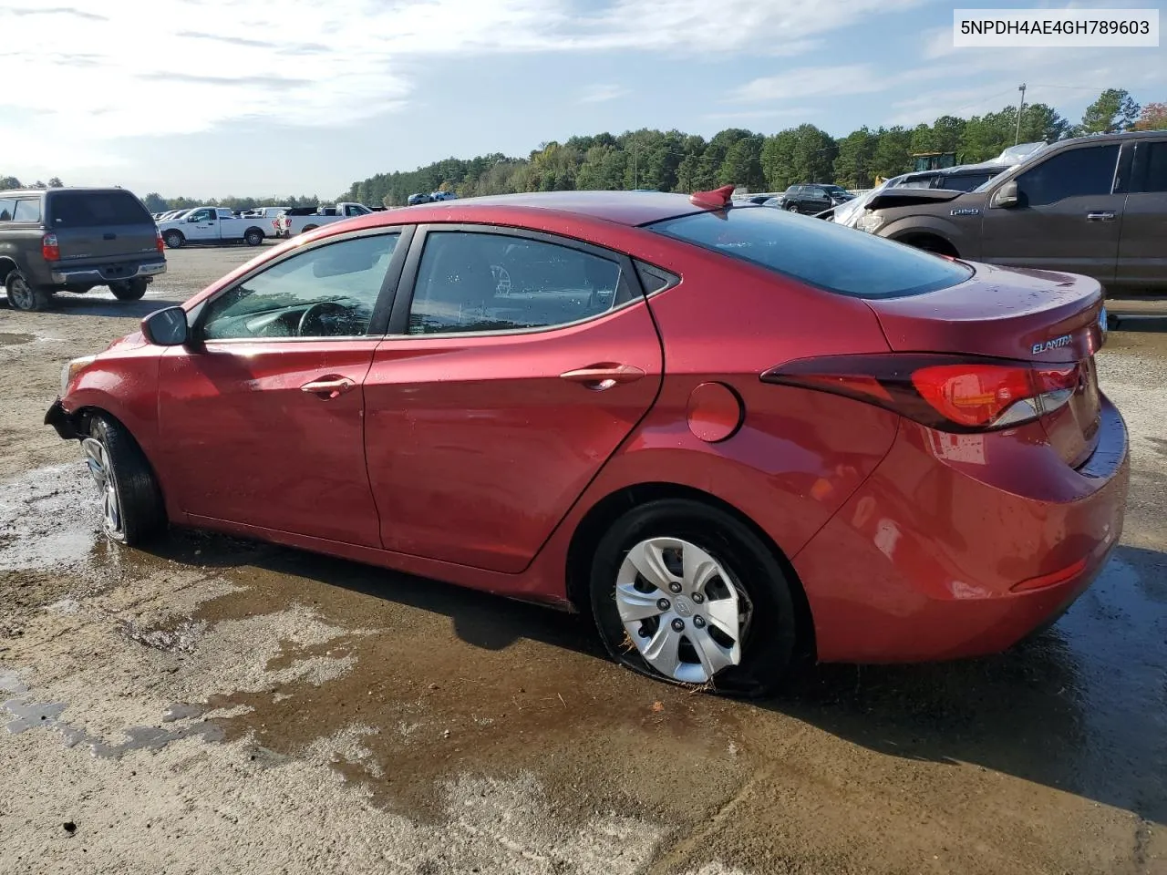 2016 Hyundai Elantra Se VIN: 5NPDH4AE4GH789603 Lot: 79653254