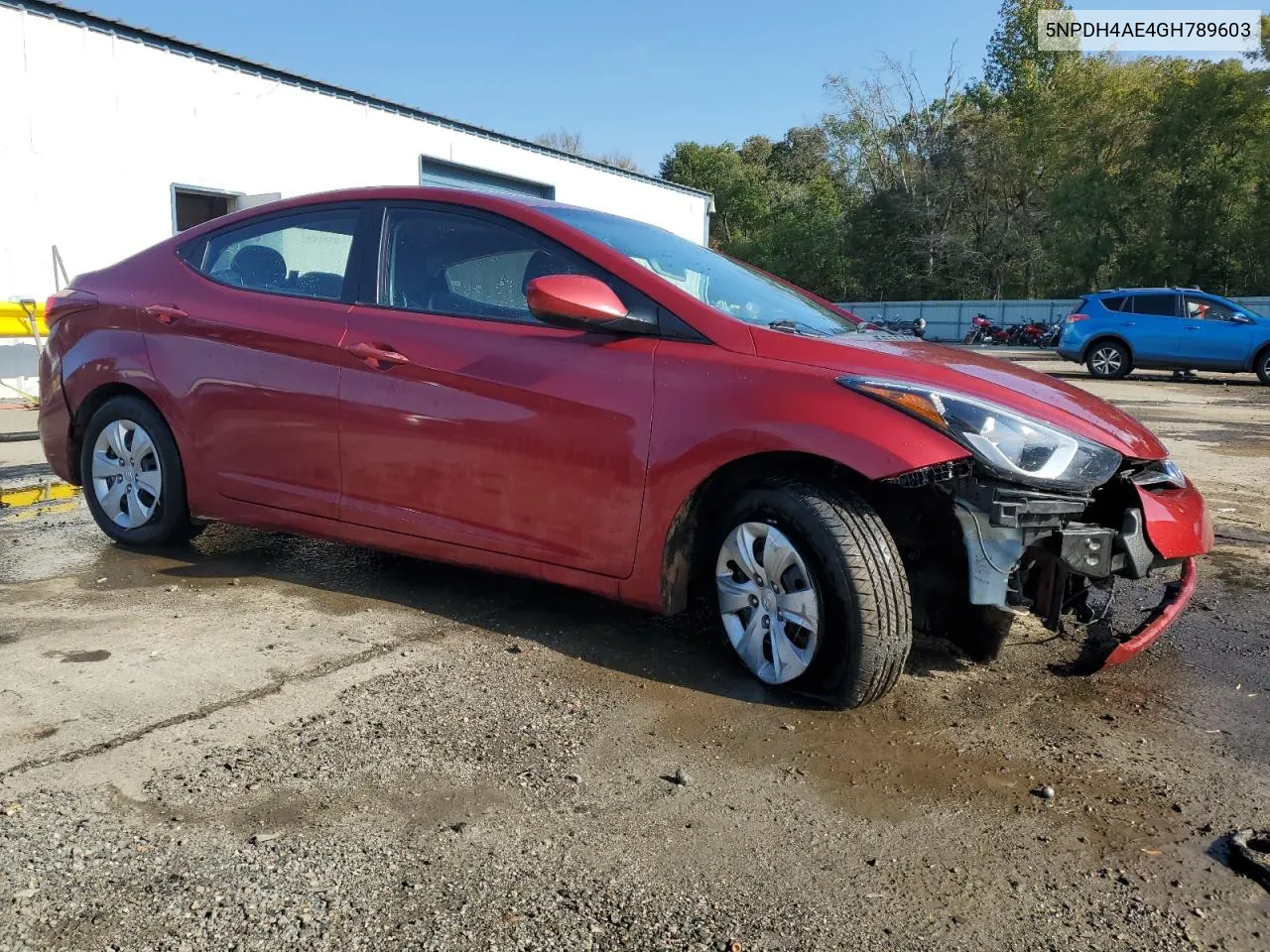 2016 Hyundai Elantra Se VIN: 5NPDH4AE4GH789603 Lot: 79653254