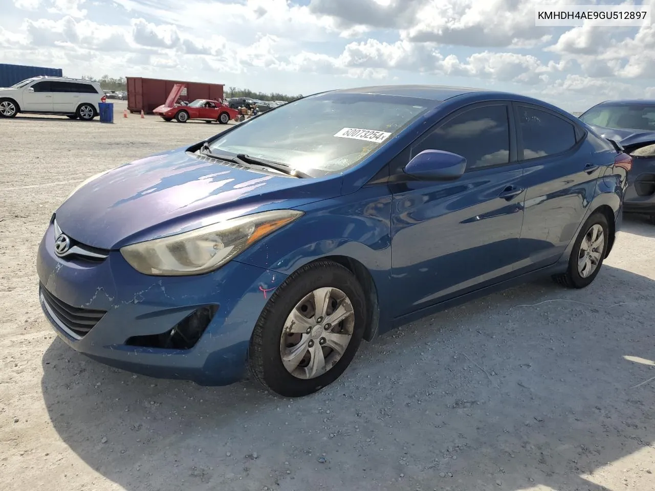 2016 Hyundai Elantra Se VIN: KMHDH4AE9GU512897 Lot: 80073254