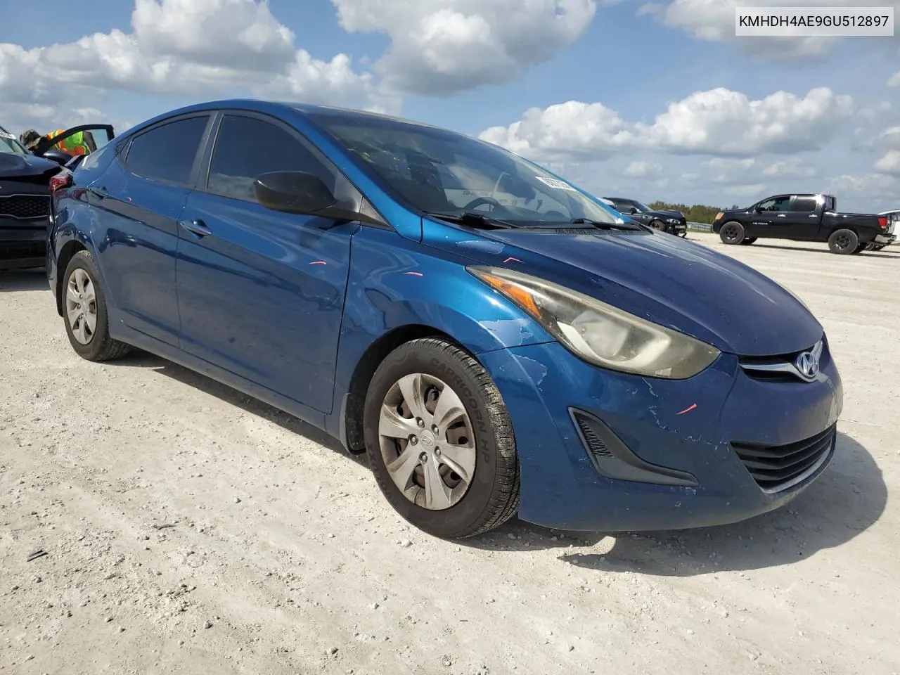 2016 Hyundai Elantra Se VIN: KMHDH4AE9GU512897 Lot: 80073254