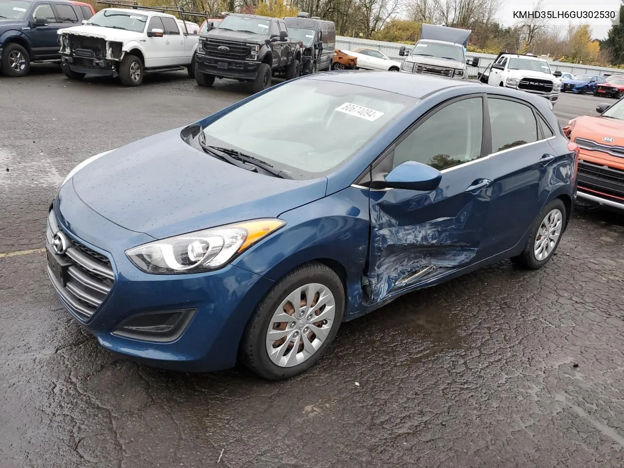 2016 Hyundai Elantra Gt VIN: KMHD35LH6GU302530 Lot: 80674094