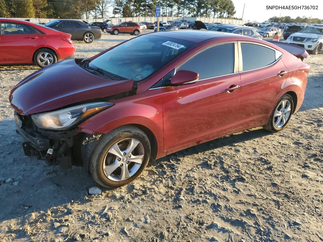 2016 Hyundai Elantra Se VIN: 5NPDH4AE5GH736702 Lot: 80824764