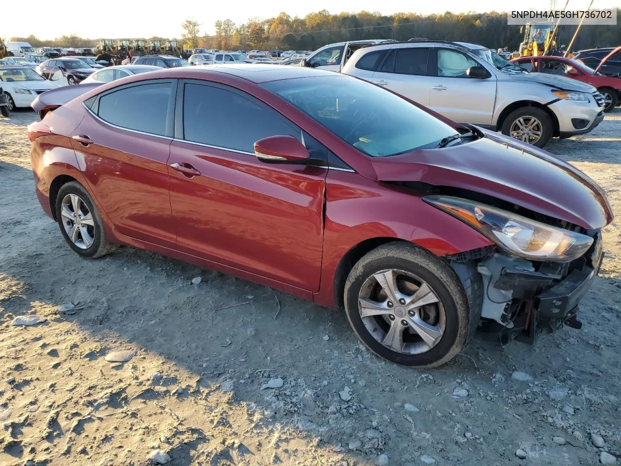 2016 Hyundai Elantra Se VIN: 5NPDH4AE5GH736702 Lot: 80824764