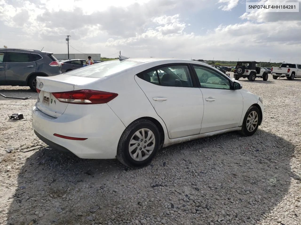 2017 Hyundai Elantra Se VIN: 5NPD74LF4HH184281 Lot: 43521474