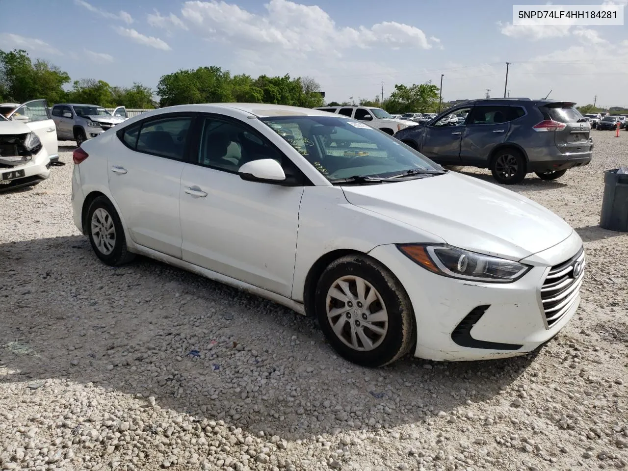 2017 Hyundai Elantra Se VIN: 5NPD74LF4HH184281 Lot: 43521474