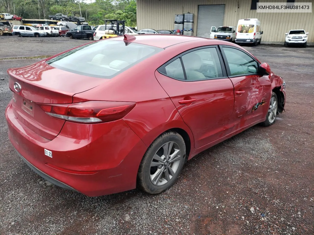 2017 Hyundai Elantra Se VIN: KMHD84LF3HU381473 Lot: 49400484