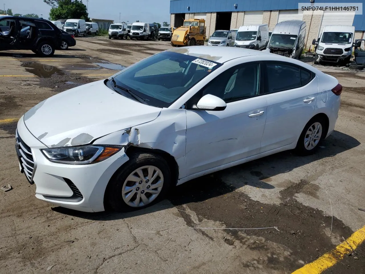 2017 Hyundai Elantra Se VIN: 5NPD74LF1HH146751 Lot: 57282024