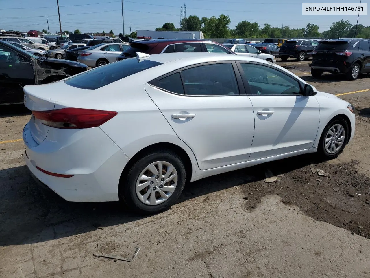 2017 Hyundai Elantra Se VIN: 5NPD74LF1HH146751 Lot: 57282024