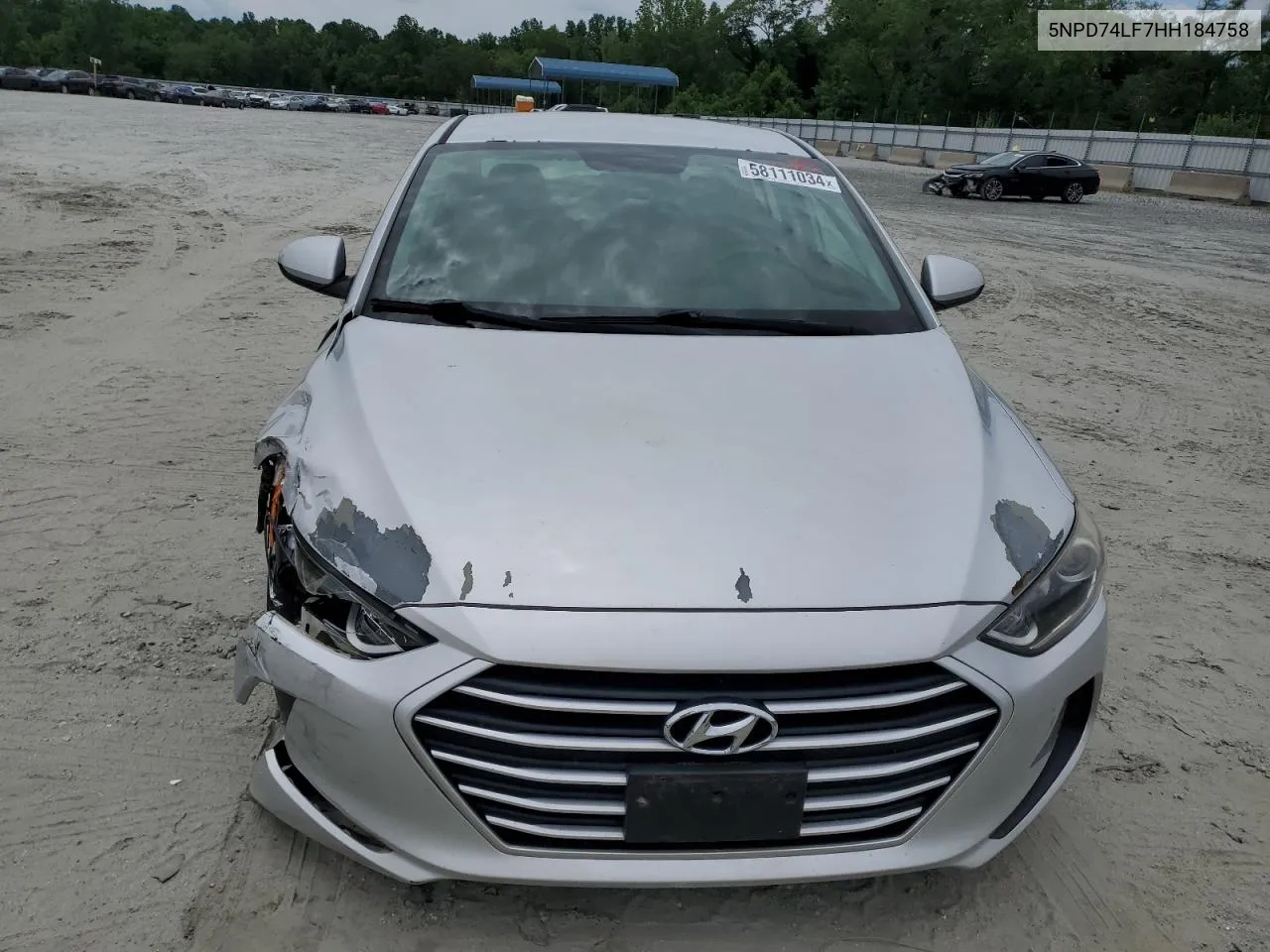 5NPD74LF7HH184758 2017 Hyundai Elantra Se