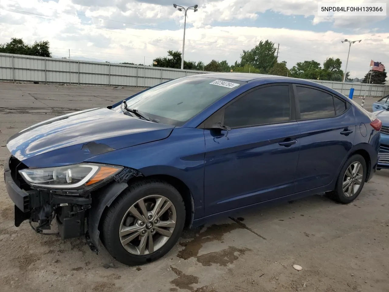 2017 Hyundai Elantra Se VIN: 5NPD84LF0HH139366 Lot: 60294784