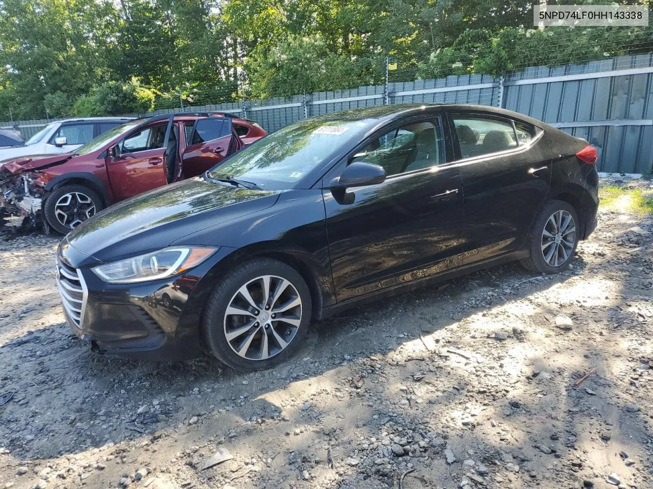 2017 Hyundai Elantra Se VIN: 5NPD74LF0HH143338 Lot: 61211884