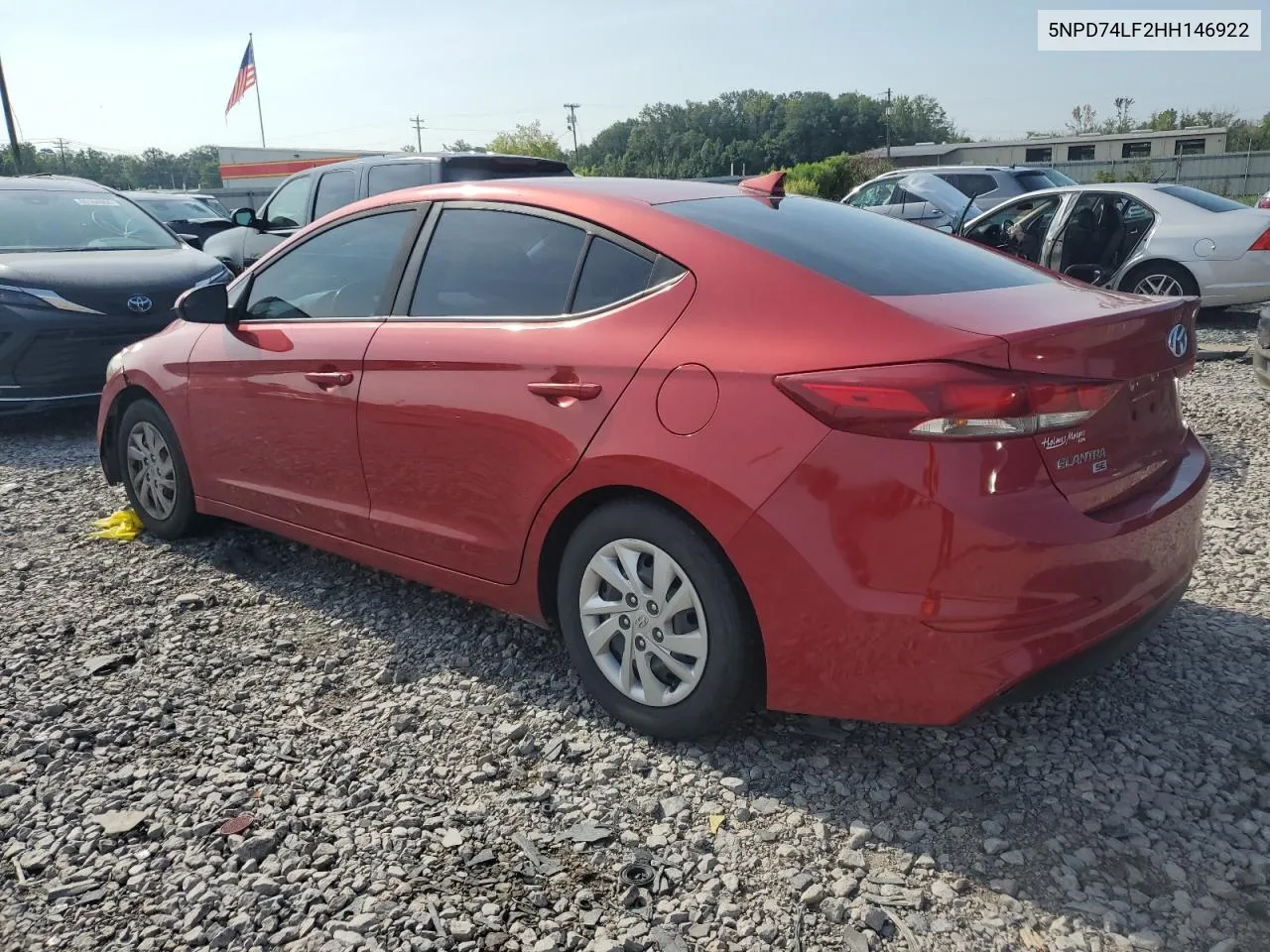 2017 Hyundai Elantra Se VIN: 5NPD74LF2HH146922 Lot: 65063684