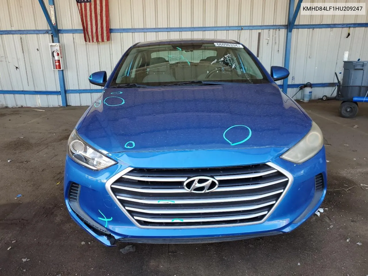 KMHD84LF1HU209247 2017 Hyundai Elantra Se