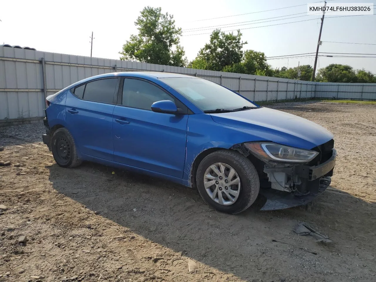 KMHD74LF6HU383026 2017 Hyundai Elantra Se