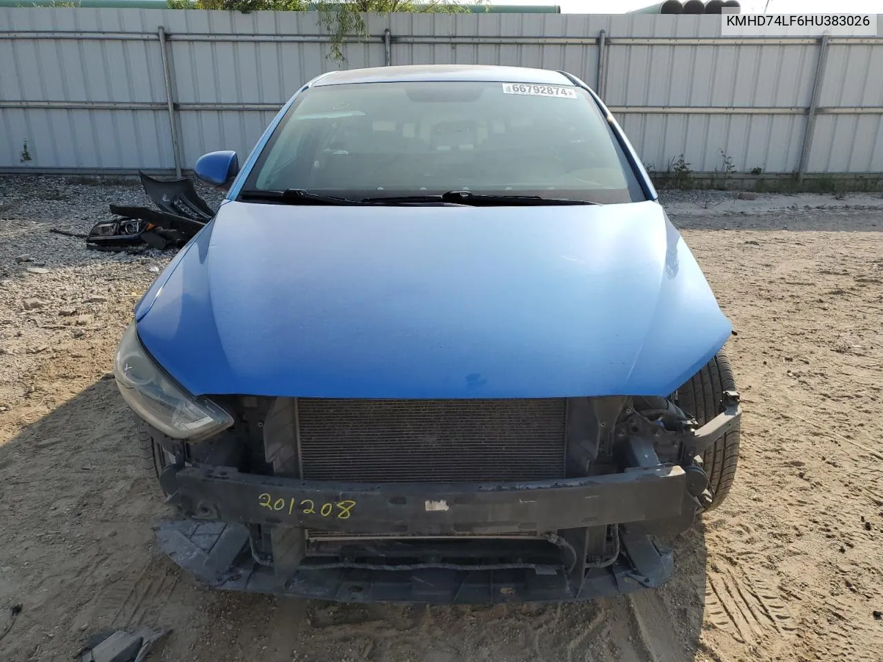 KMHD74LF6HU383026 2017 Hyundai Elantra Se