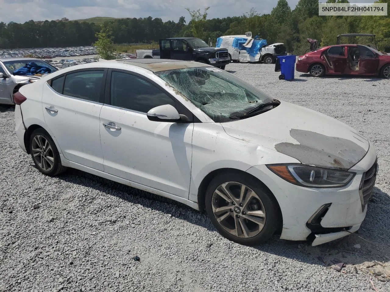 2017 Hyundai Elantra Se VIN: 5NPD84LF2HH041794 Lot: 67548474