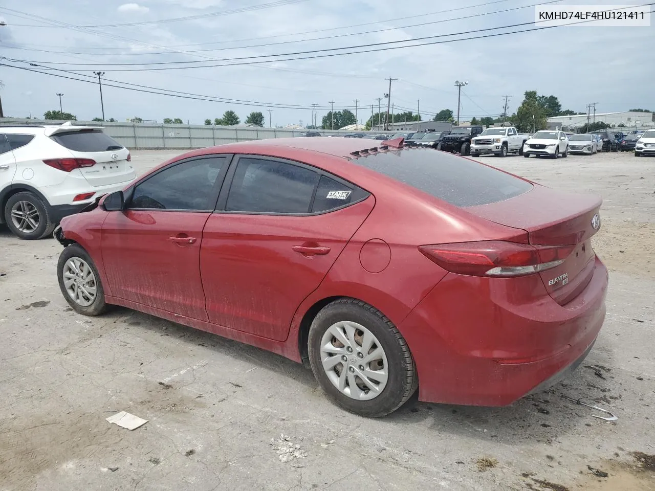 2017 Hyundai Elantra Se VIN: KMHD74LF4HU121411 Lot: 67678834