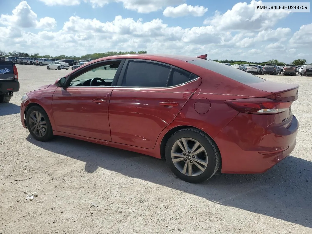 KMHD84LF3HU248759 2017 Hyundai Elantra Se