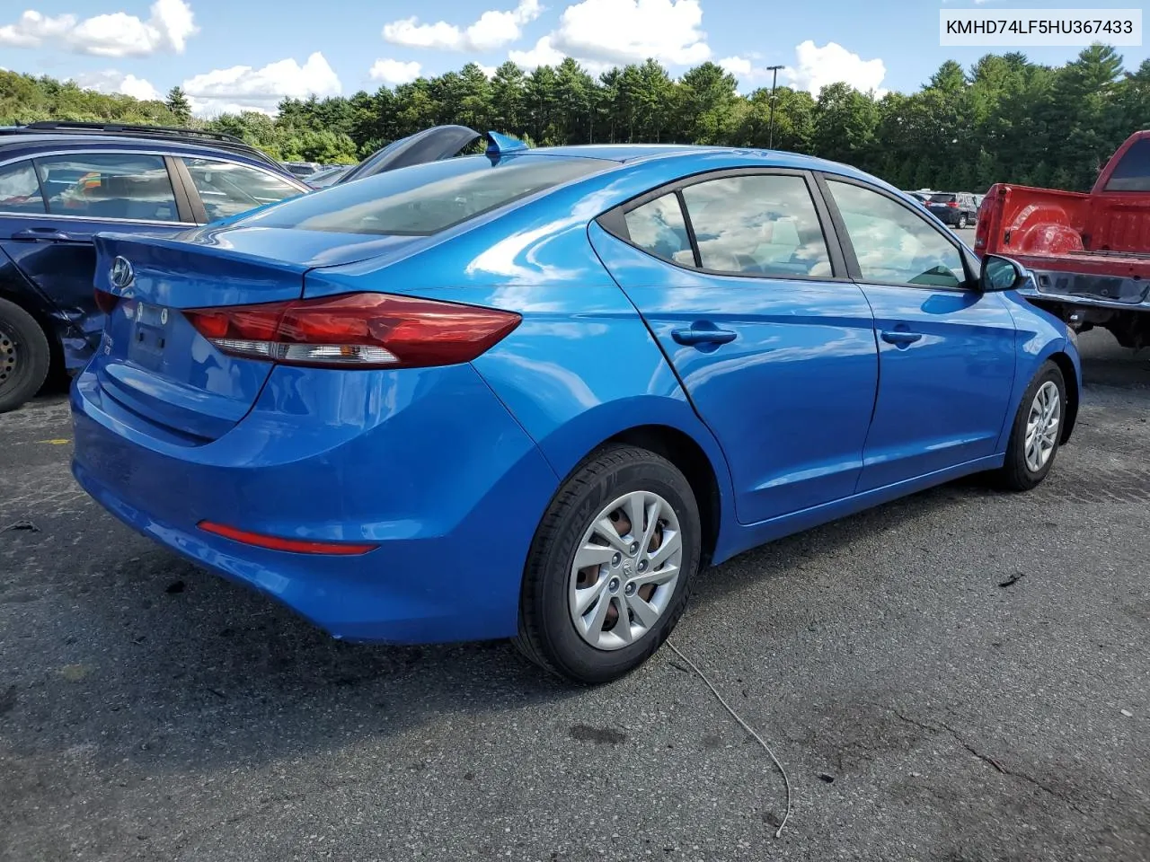 KMHD74LF5HU367433 2017 Hyundai Elantra Se