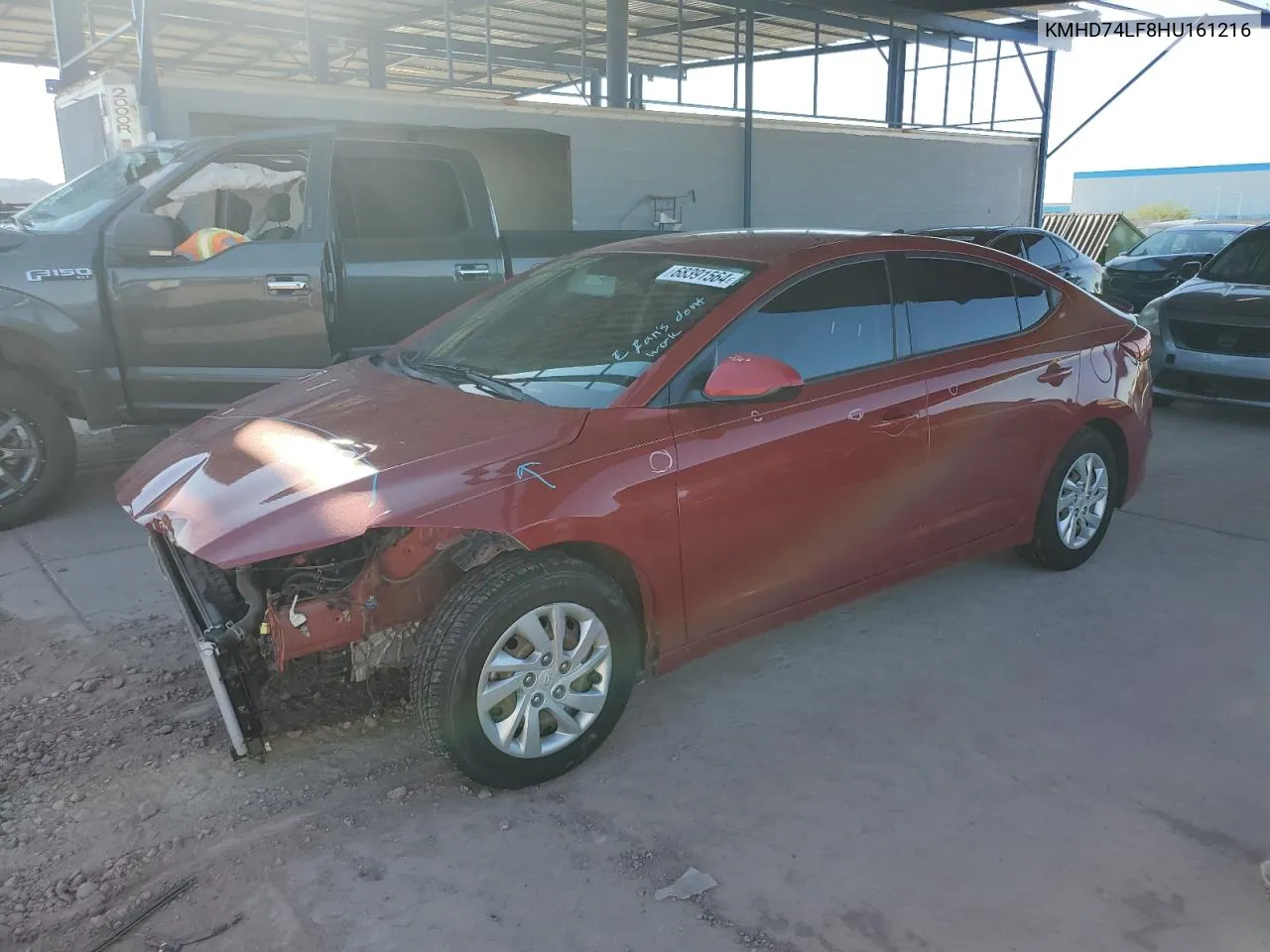 KMHD74LF8HU161216 2017 Hyundai Elantra Se